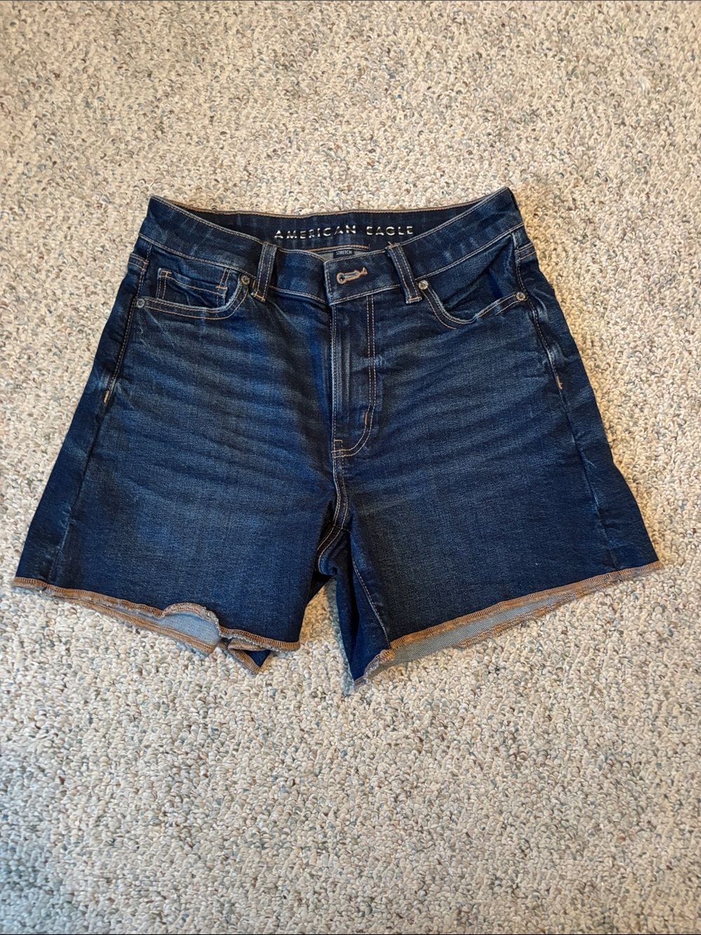 American Eagle Outfitters Indigo High-Rise Denim Cutoff Shorts